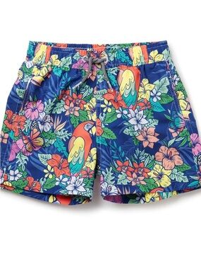 Boardies Kids Night Jungle vibrant parrot and floral print design size 7/8